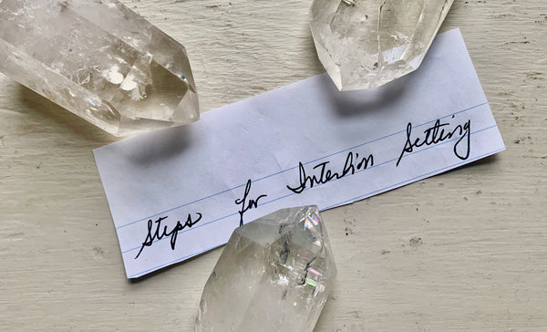 Intention setting with crystals and meditation