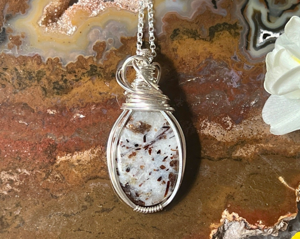 Astrophyllite Pendant Wrapped in Sterling Silver