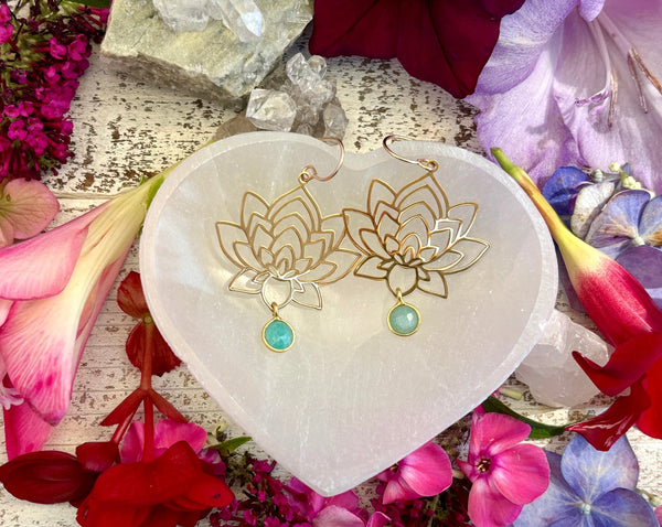 lotus flowers with amazonite