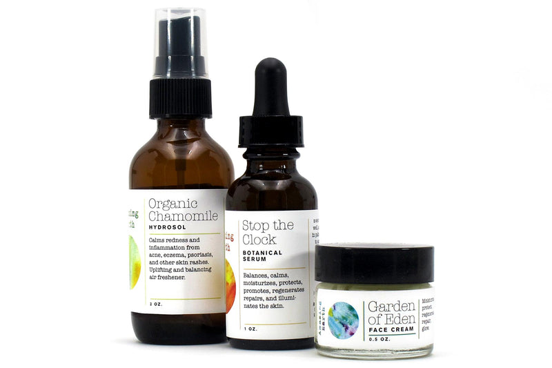 chamomile face system gift set hydrosol botanical serum and face cream