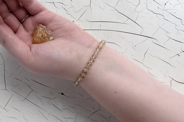 citrine energy bracelet models arm with crystal 