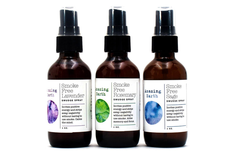 smudge spray gift set with lavender, rosemary, and sage smudge spray bottles