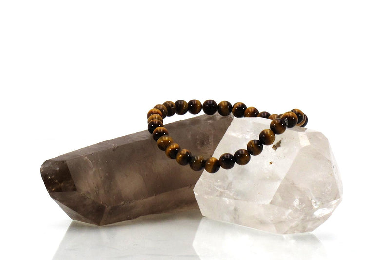 tigers eye energy bracelet and crystals